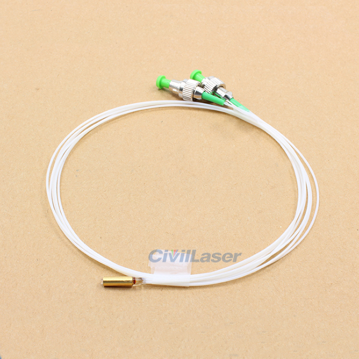 Optical Fiber Double Core Collimator C-Lens Gold Plated Tube APC Fiber Connector